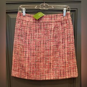 NWT Kate Spade Red, White, & Navy Blue Tweed Skirt